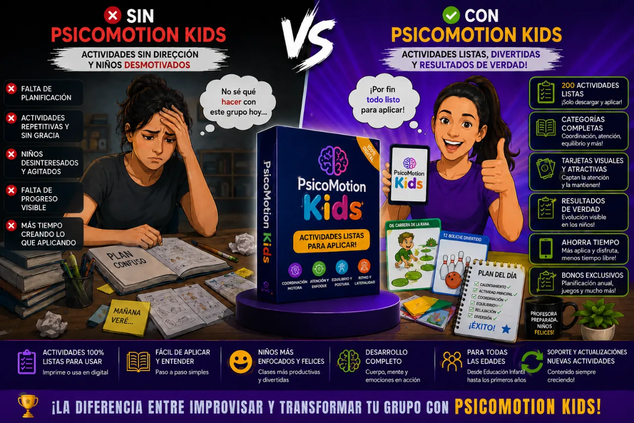 Comparación: sin PsicoMotion Kids vs con PsicoMotion Kids